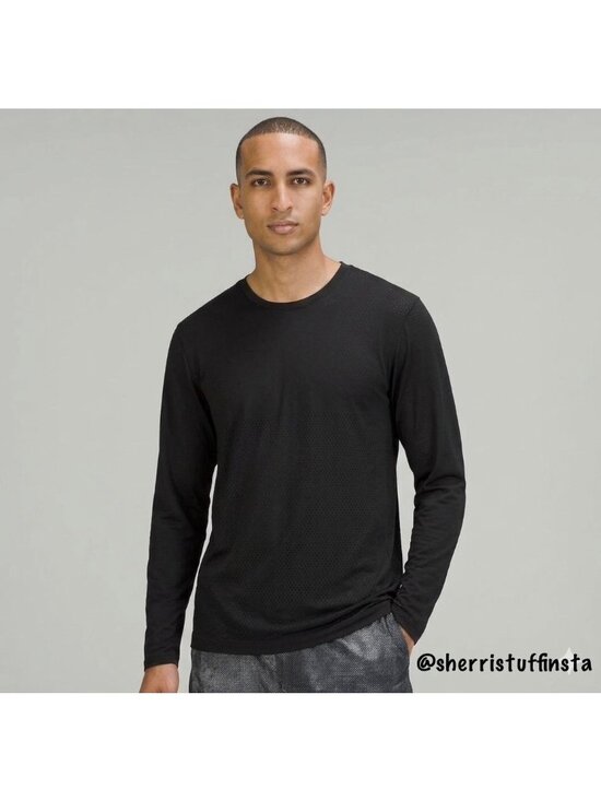Lululemon Metal Vent Breathe Long Sleeve Shirt Slim Fit Black Traning Top XL - Picture 10 of 10